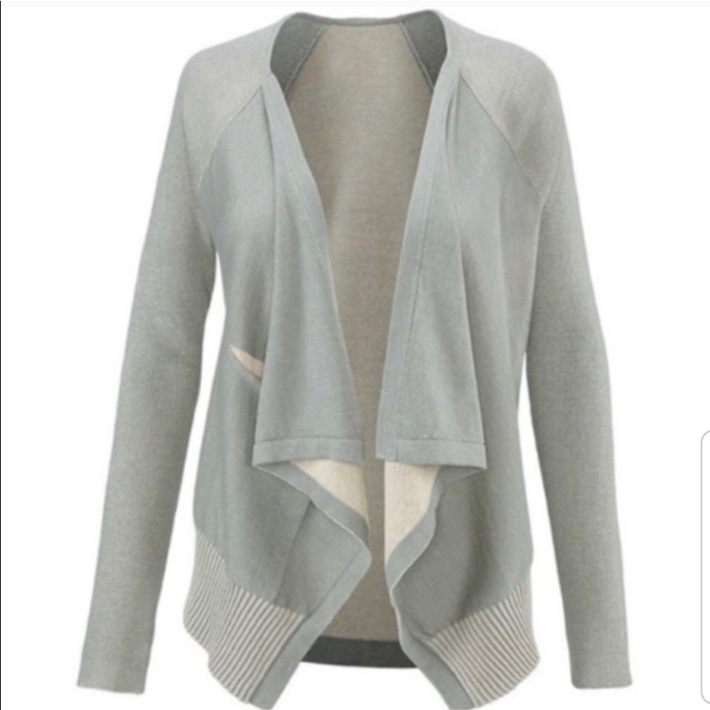 Cabi 5132 Sage Open Front Waterfall Cardigan - image 1